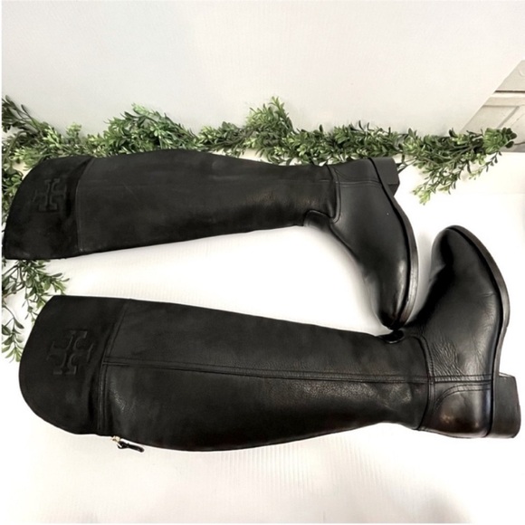Tory Burch Simone Black Over-the-Knee Boots Size 8 - Picture 7 of 16